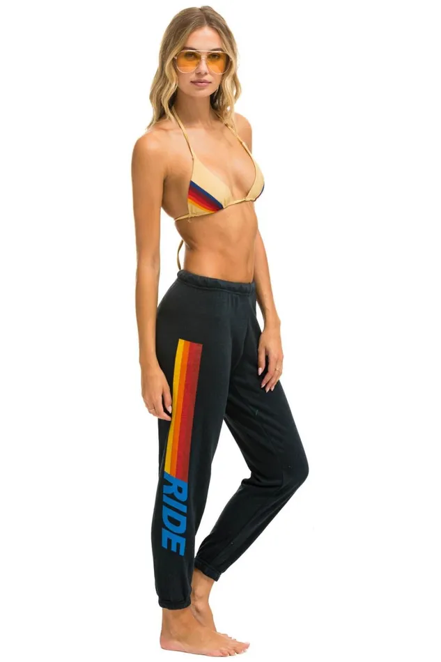 Women Bottoms Aviator Nation RIDE LOGO SWEATPANTS 8211 CHARCOAL