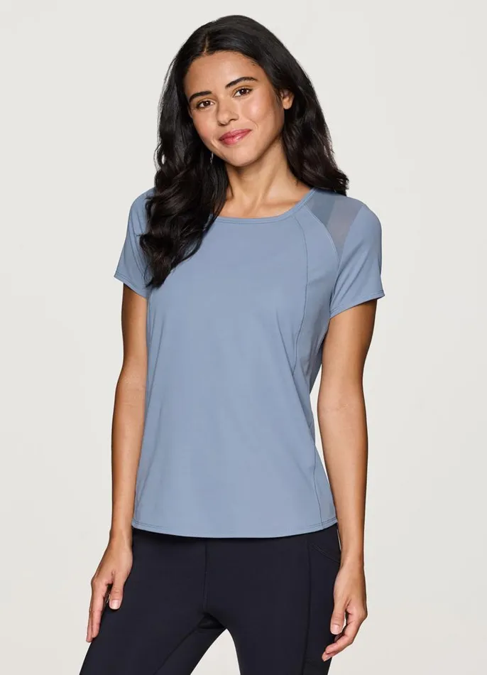 Women Breezy Running Tee Hazy Blue RBX Active TShirts