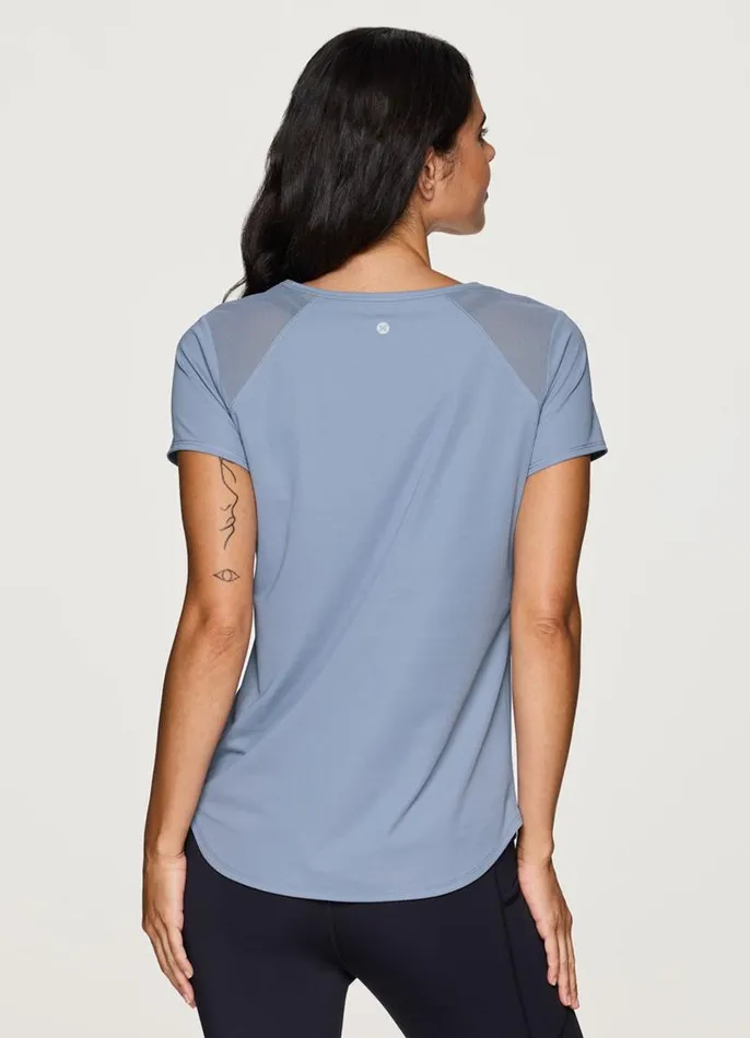 Women Breezy Running Tee Hazy Blue RBX Active TShirts