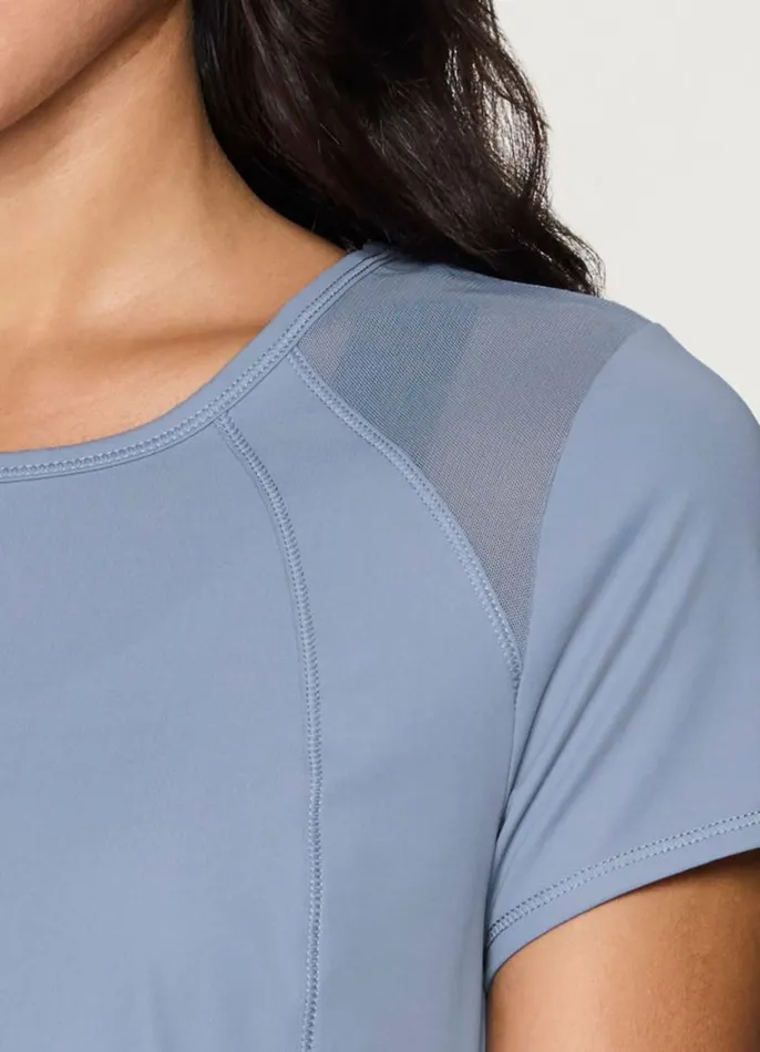 Women Breezy Running Tee Hazy Blue RBX Active TShirts