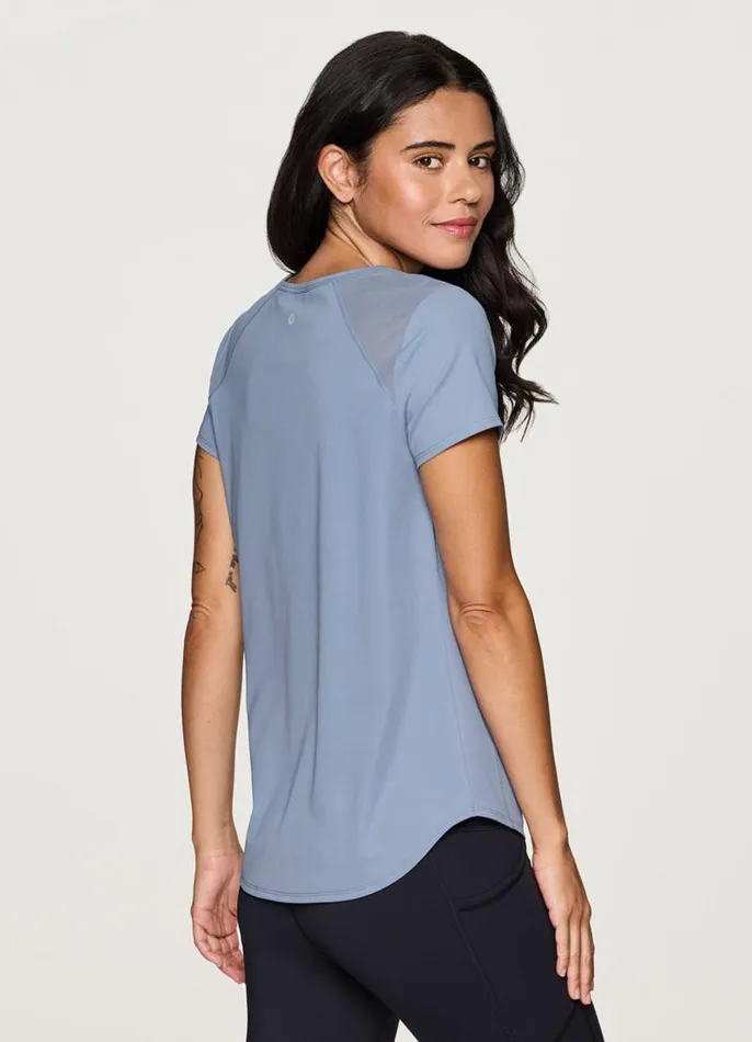 Women Breezy Running Tee Hazy Blue RBX Active TShirts