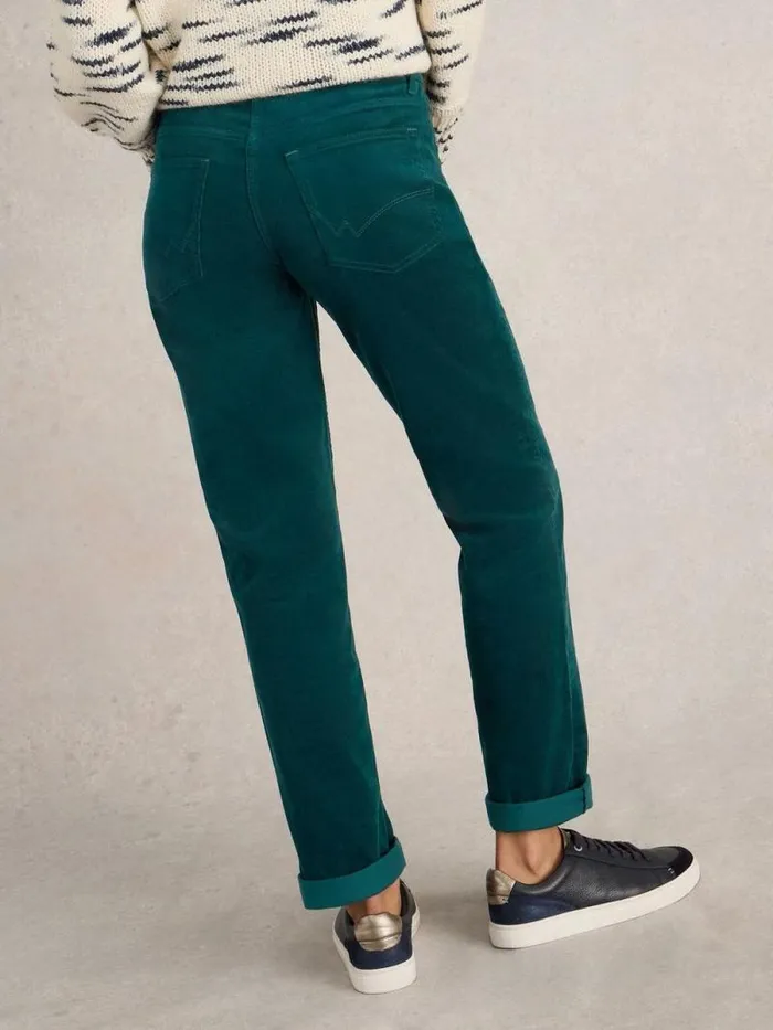 Women Brooke Cord Straight Trouser Dark Green White Stuff Trousers