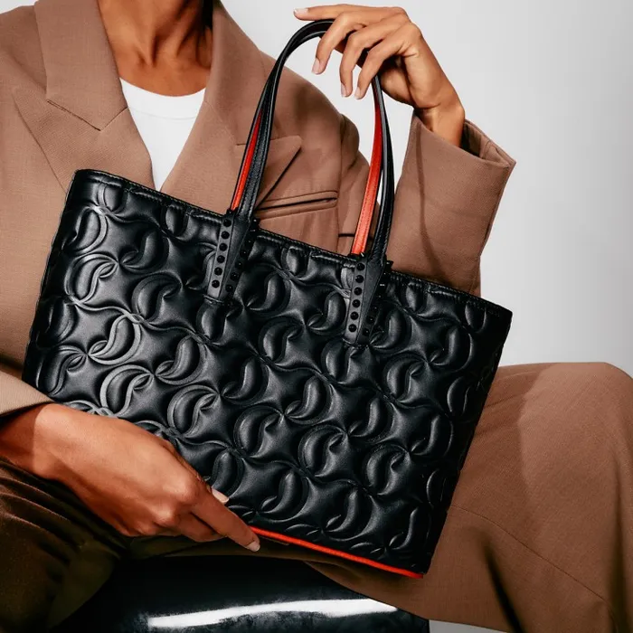 Women Cabata Small Tote Bag 8211 Nappa Leather 8211 Black Christian Louboutin Shoulder Bags