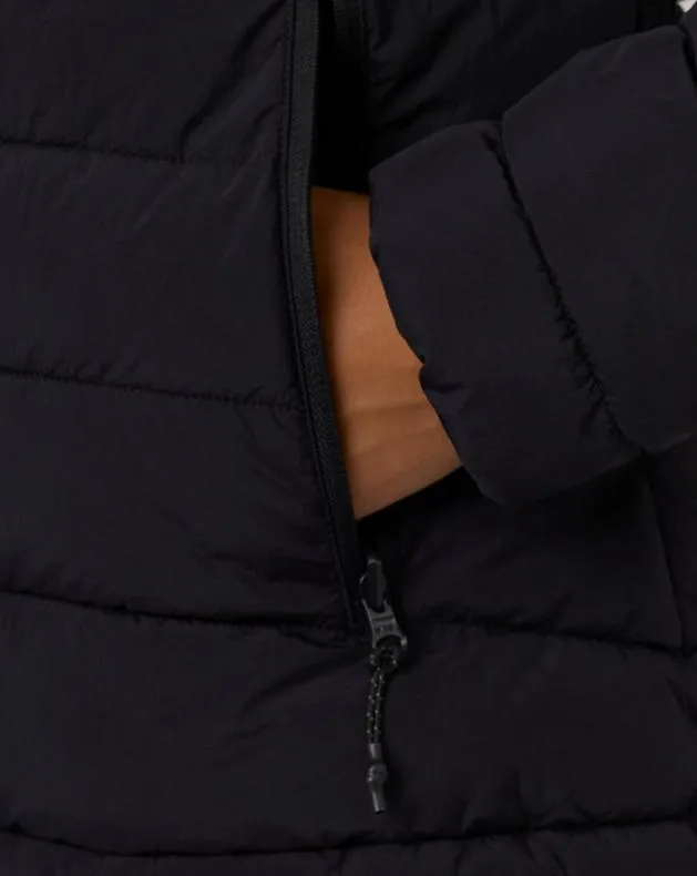 Women Castore Jackets Travel Long Sleeve Packable Quilt Hooded Jacket 8211 Black