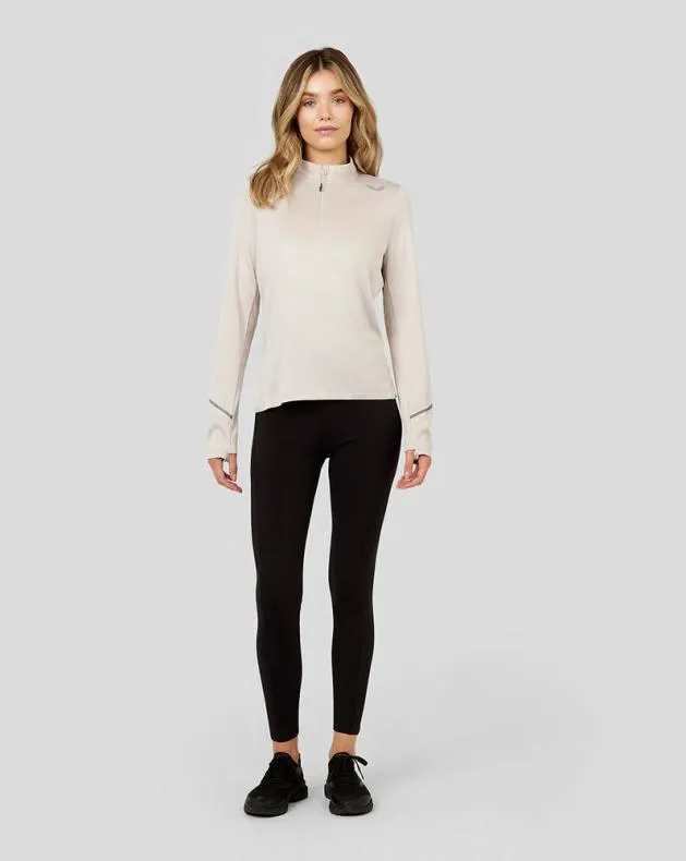 Women Castore Tops Light Long Sleeve Breeze Quarter Zip Midlayer Top 8211 Putty
