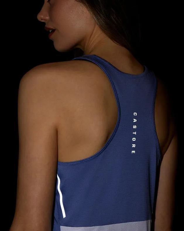 Women Castore Tops WoApex Lightweight Panelled Tank Top 8211 Blue