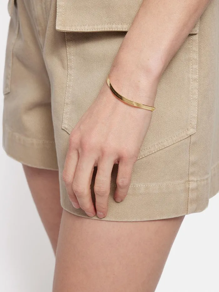 Women Chunky Snake Chain Bracelet Gold Jigsaw Jewellery