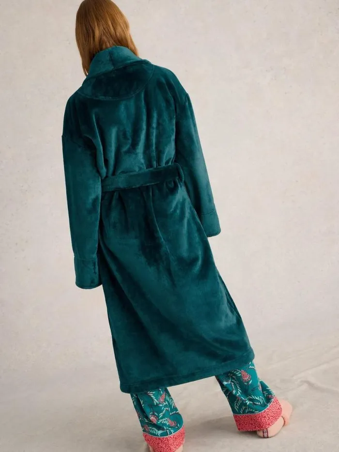 Women Clover Cosy Dressing Gown Mid Teal White Stuff Dressing Gowns