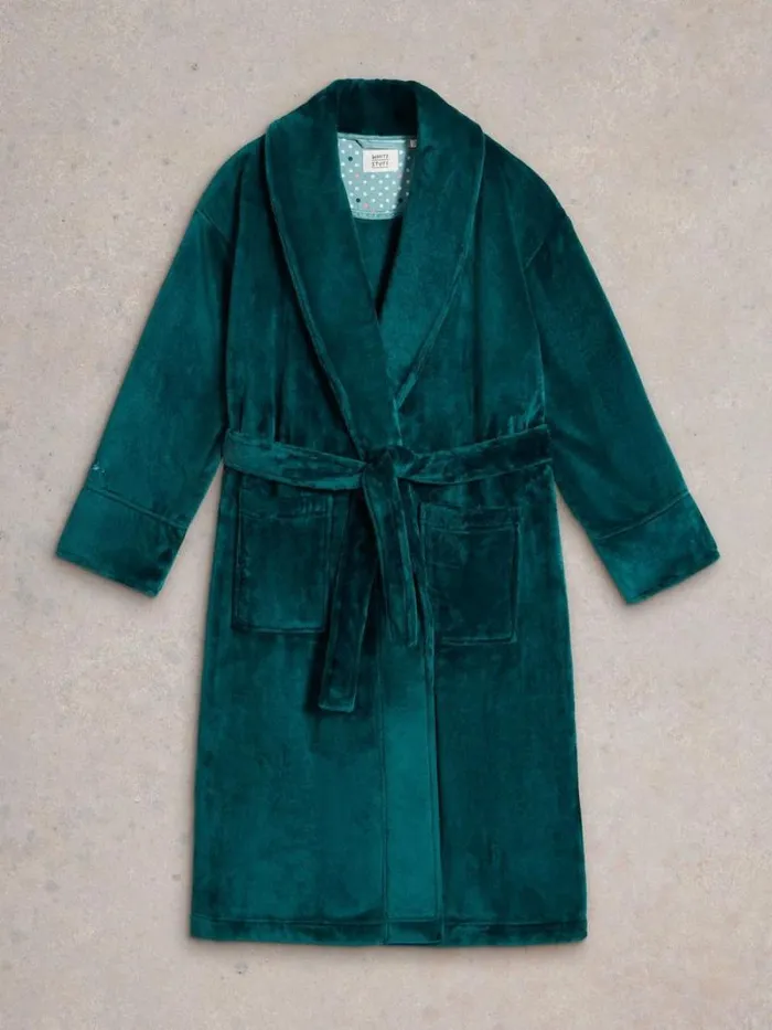 Women Clover Cosy Dressing Gown Mid Teal White Stuff Dressing Gowns