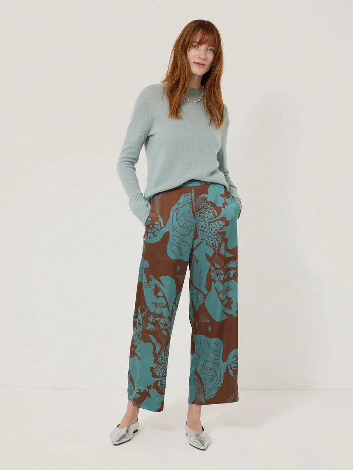 Women Collage Stitch Detail Trouser Blue Jigsaw Trousers