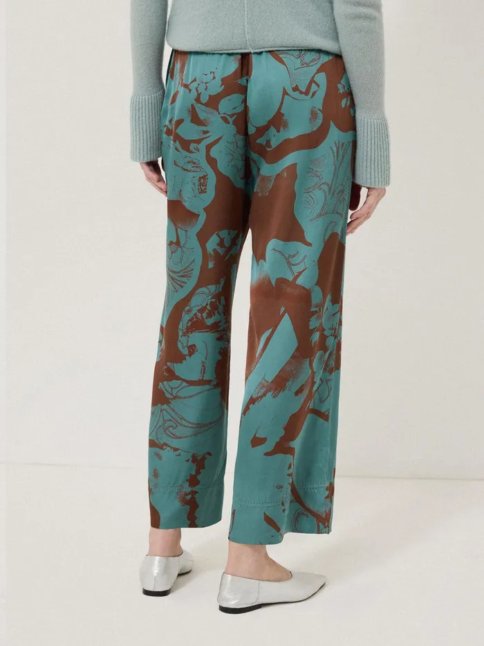 Women Collage Stitch Detail Trouser Blue Jigsaw Trousers