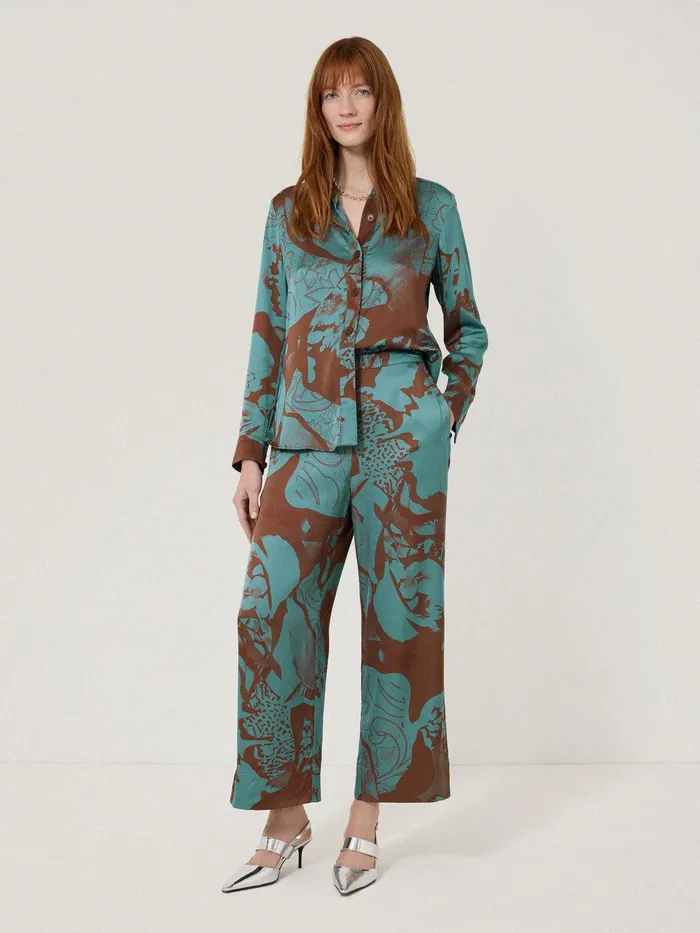 Women Collage Stitch Detail Trouser Blue Jigsaw Trousers