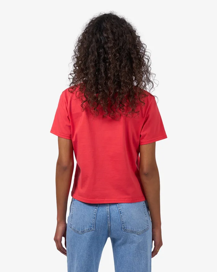 Women Colorfulstandard Organic Boxy Crop Tee 8211 Magenta Blaze TShirts