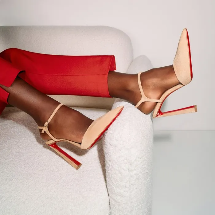 Women Condora Riviera 100 Mm Pumps 8211 Veau Velours 8211 Lionne Christian Louboutin Pumps Women Condora Riviera 100 Mm Pumps 8211 Veau Velours 8211 Lionne Christian Louboutin Pumps