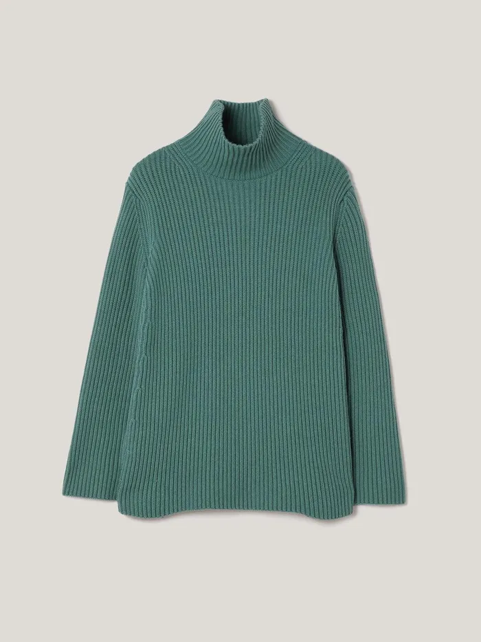 Women Cotton Blend Faroe Fishermans Blue Jigsaw Knitwear and Cashmere