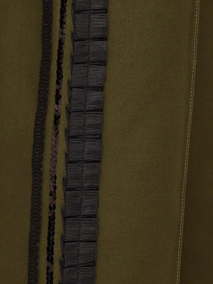 Women Cotton Trim Detail Trouser Khaki Jigsaw Trousers