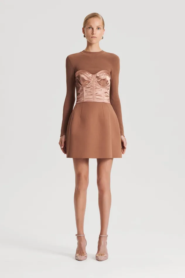 Women CREPE KNIT PEPLUM SKIRT SPICE Skirts Scanlan Theodore