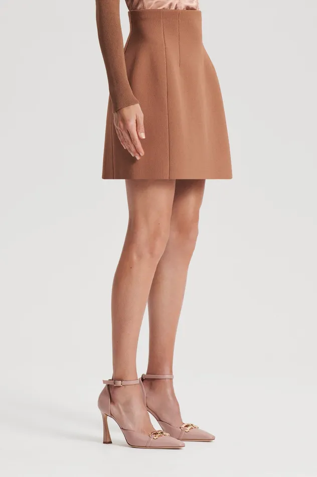 Women CREPE KNIT PEPLUM SKIRT SPICE Skirts Scanlan Theodore Women CREPE KNIT PEPLUM SKIRT SPICE Skirts Scanlan Theodore