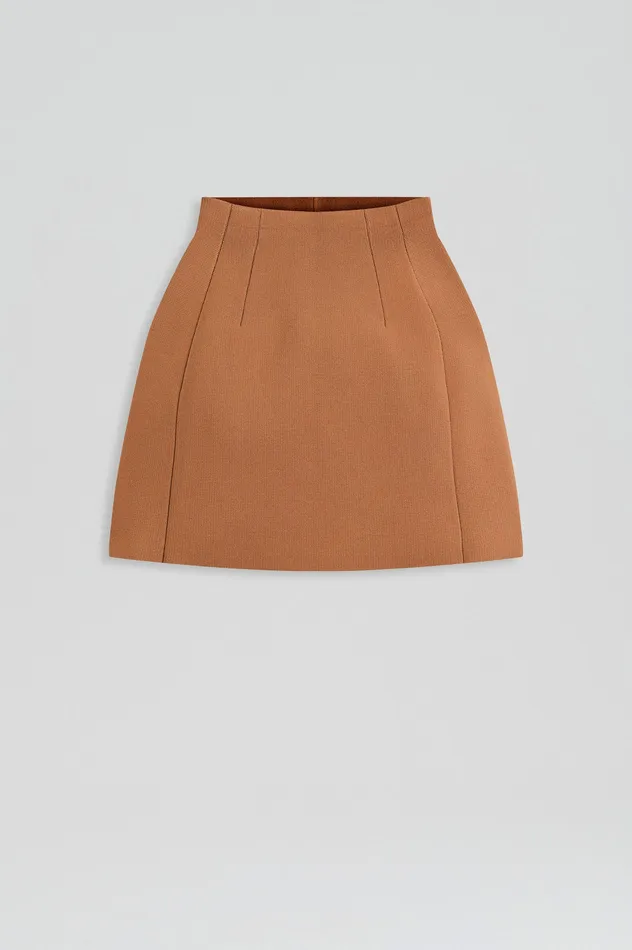 Women CREPE KNIT PEPLUM SKIRT SPICE Skirts Scanlan Theodore Women CREPE KNIT PEPLUM SKIRT SPICE Skirts Scanlan Theodore