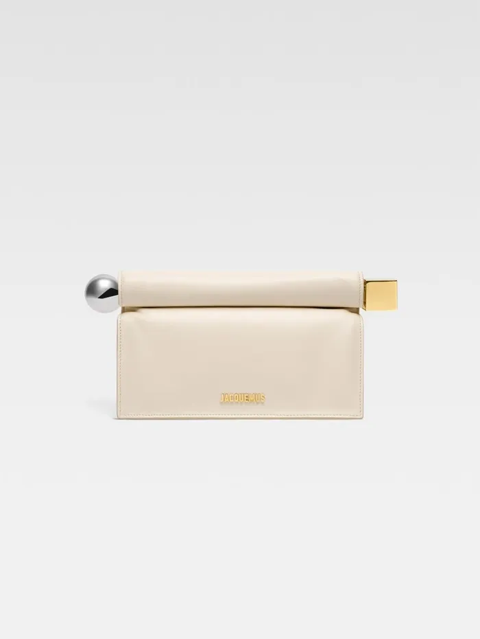 Women Crossbody and Handbags JACQUEMUS The Rond Carr Clutch Light Ivory