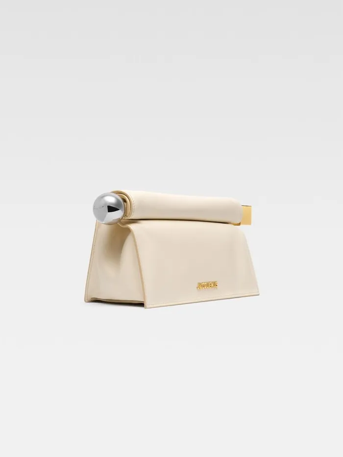 Women Crossbody and Handbags JACQUEMUS The Rond Carr Clutch Light Ivory Women Crossbody and Handbags JACQUEMUS The Rond Carr Clutch Light Ivory