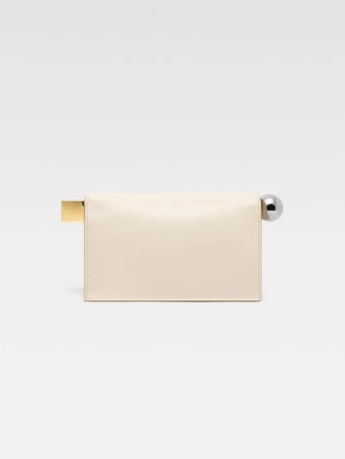 Women Crossbody and Handbags JACQUEMUS The Rond Carr Clutch Light Ivory Women Crossbody and Handbags JACQUEMUS The Rond Carr Clutch Light Ivory