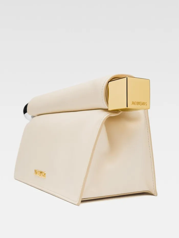 Women Crossbody and Handbags JACQUEMUS The Rond Carr Clutch Light Ivory Women Crossbody and Handbags JACQUEMUS The Rond Carr Clutch Light Ivory
