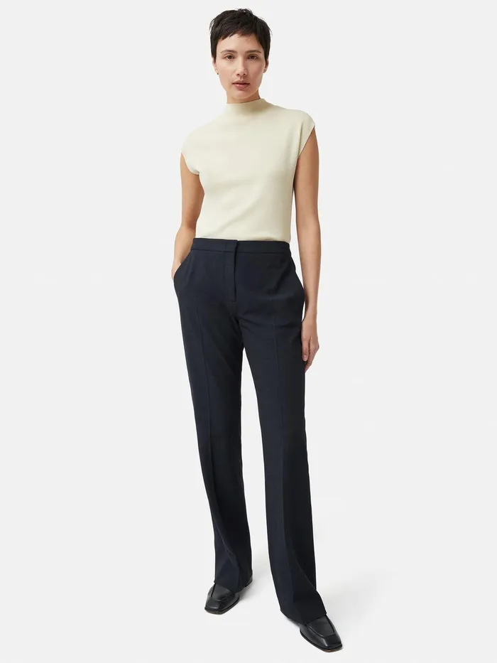 Women Crosshatch Mason Trouser Navy Jigsaw Trousers