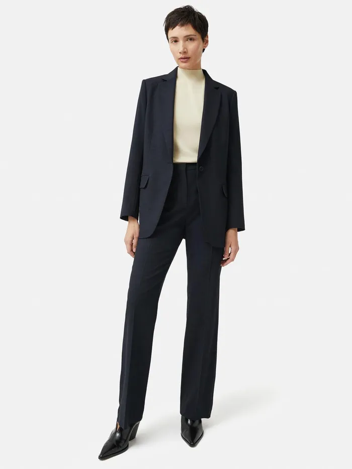 Women Crosshatch Mason Trouser Navy Jigsaw Trousers