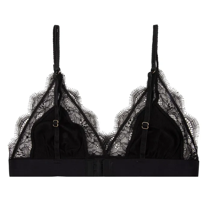 Women Cup A To D Love Stories Love Lace Bralette Black
