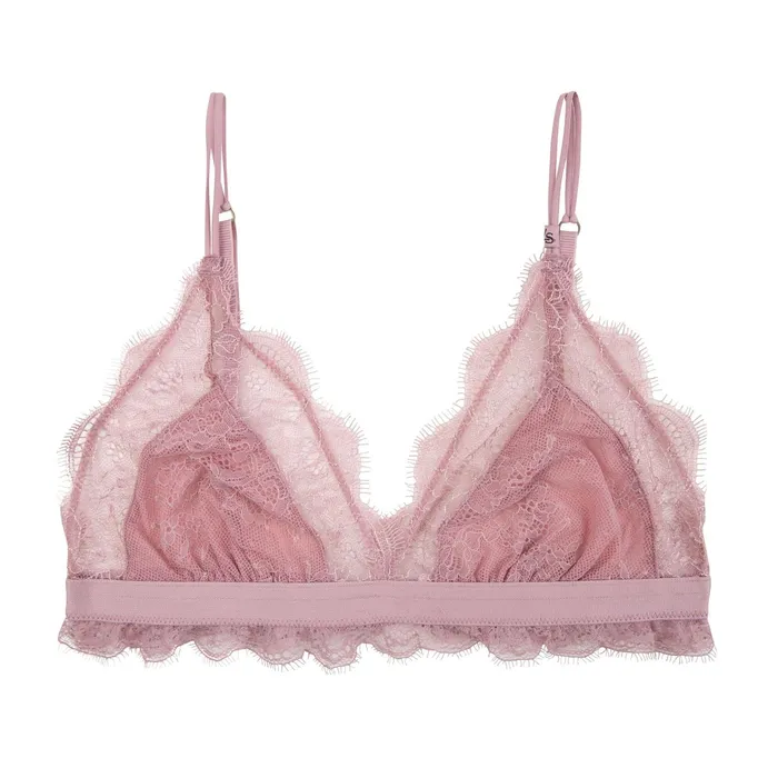 Women Cup A To D Love Stories Love Lacy Bralette Mauve Pink