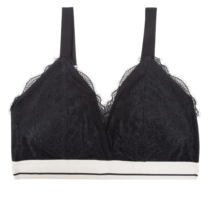Women Cup E To F Love Stories Darling Lace Bralette Black