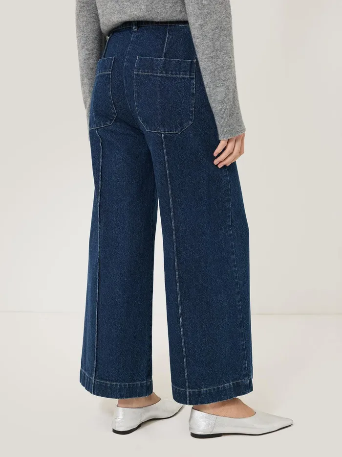 Women Denim Sailor Trouser Indigo Jigsaw Trousers