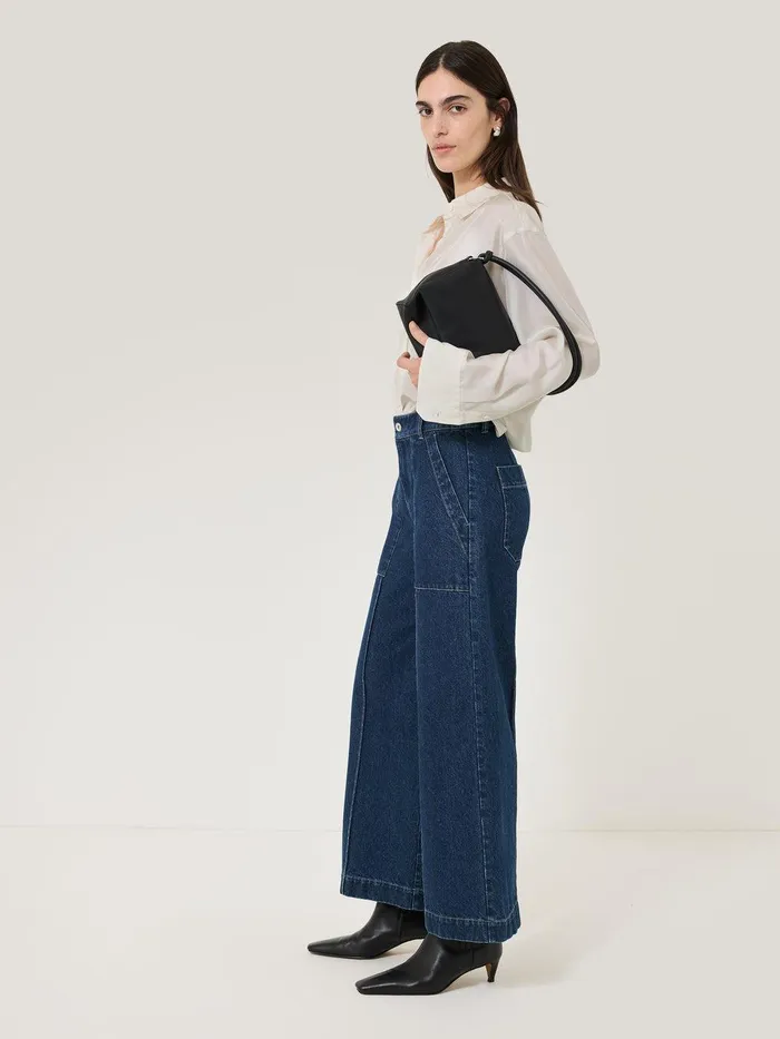 Women Denim Sailor Trouser Indigo Jigsaw Trousers