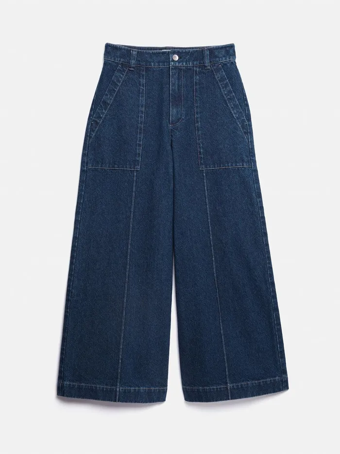 Women Denim Sailor Trouser Indigo Jigsaw Trousers
