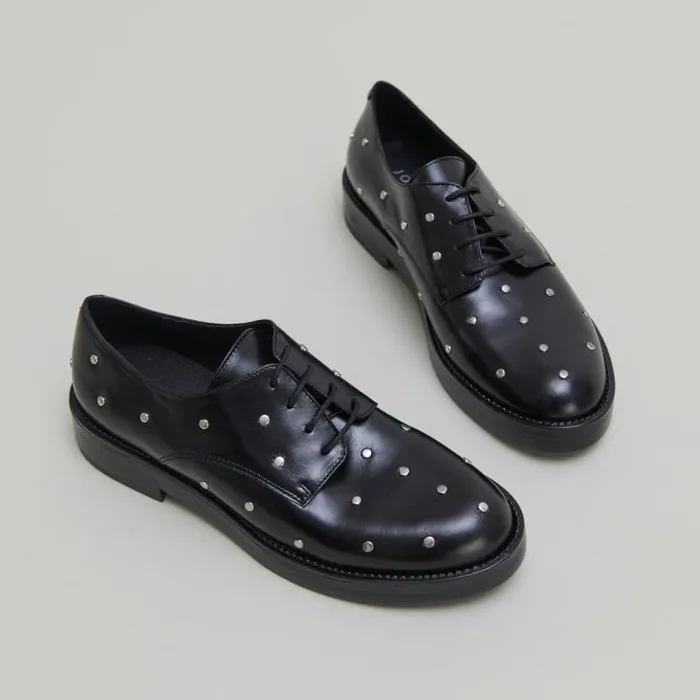 Women Derbies With Silver Details Black JONAK Derbies Oxfords