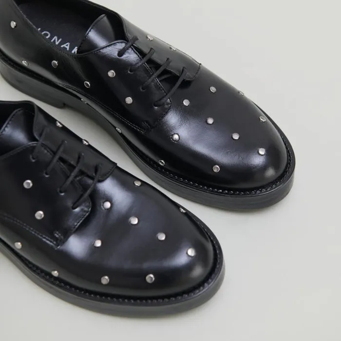 Women Derbies With Silver Details Black JONAK Derbies Oxfords