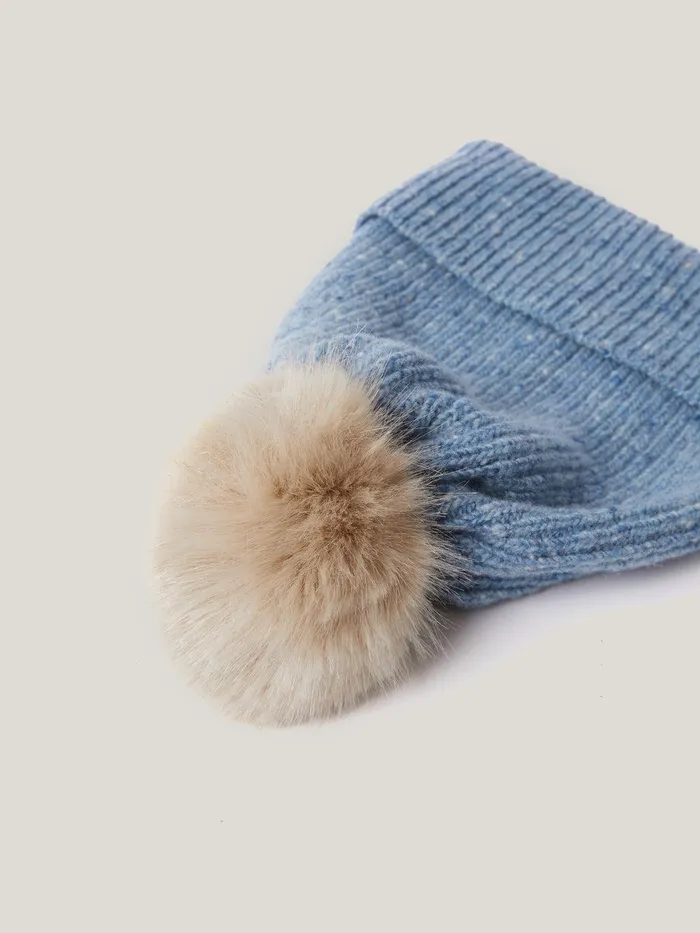 Women Donegal Pom Hat Blue Jigsaw Knitwear and Cashmere