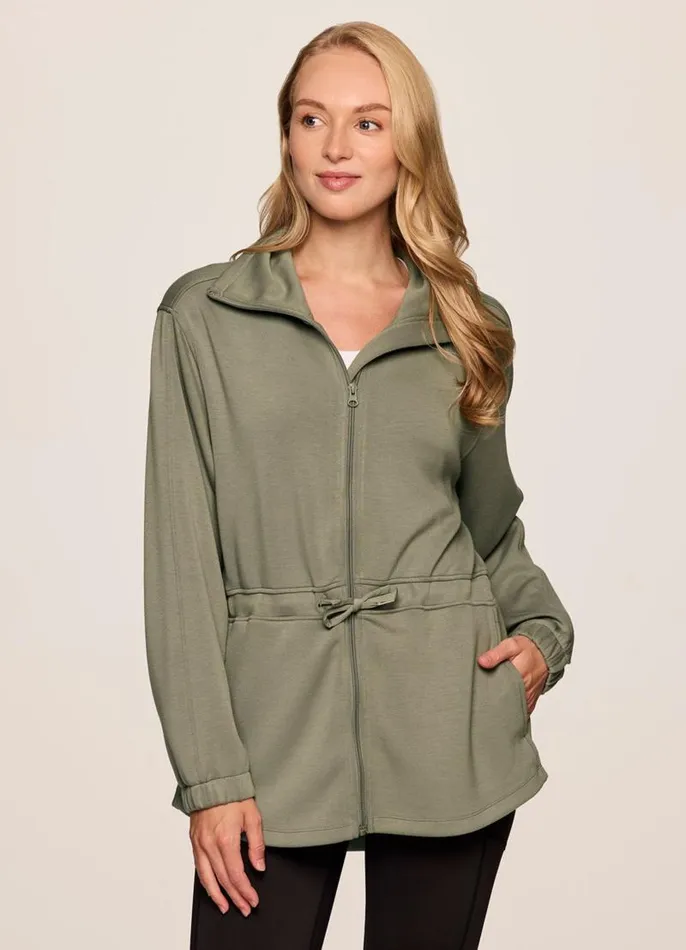 Women Downtown Scuba Anorak Jacket Olive RBX Active Long Sleeve