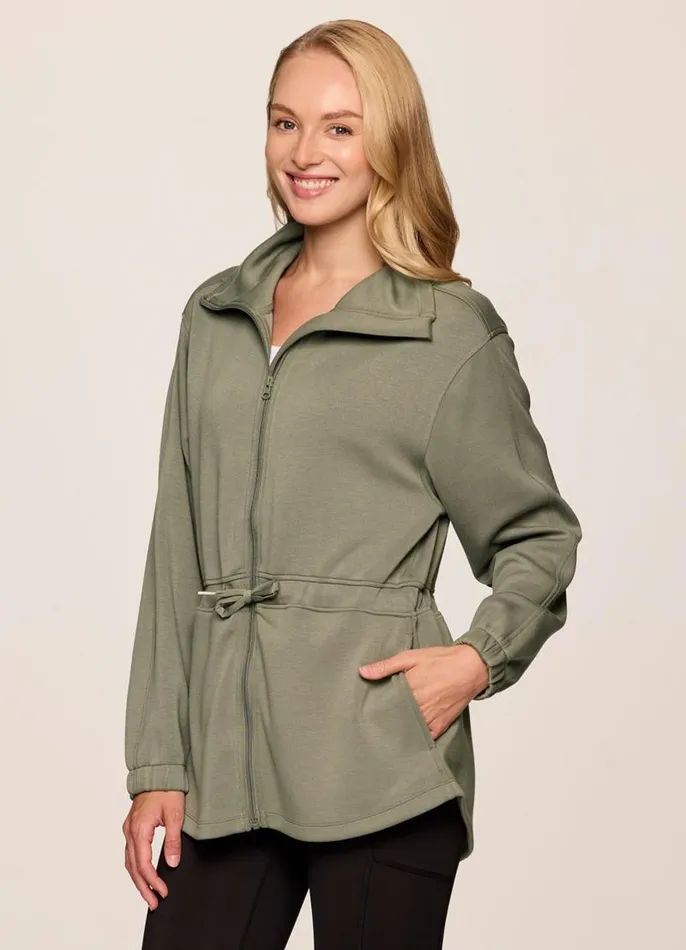 Women Downtown Scuba Anorak Jacket Olive RBX Active Long Sleeve