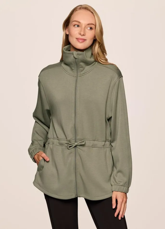 Women Downtown Scuba Anorak Jacket Olive RBX Active Long Sleeve