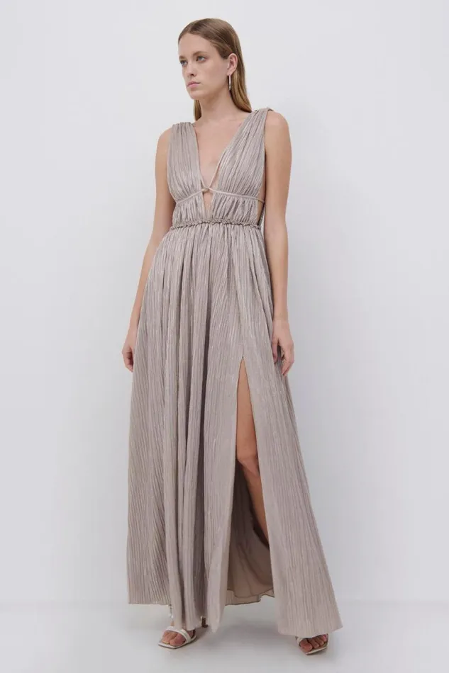 Women Dresses and Jumpsuits Jonathan Simkhai Plisse Lame Goddess Gown EXCLUSIVE