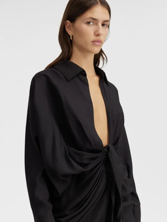 Women Dresses and Skirts JACQUEMUS The Bahia Dress Black Women Dresses and Skirts JACQUEMUS The Bahia Dress Black