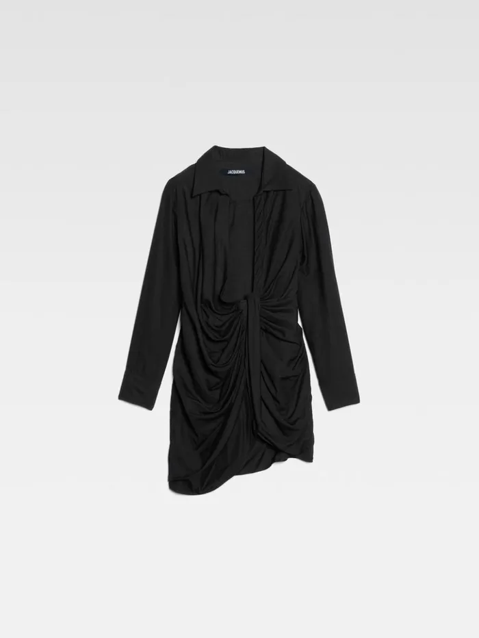 Women Dresses and Skirts JACQUEMUS The Bahia Dress Black Women Dresses and Skirts JACQUEMUS The Bahia Dress Black