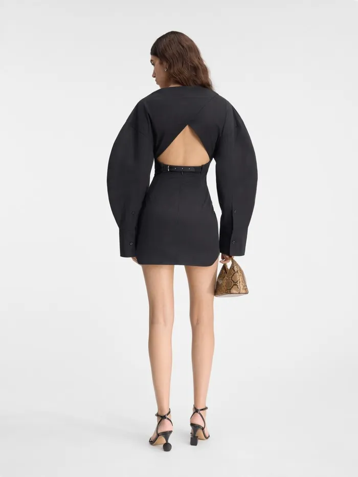 Women Dresses and Skirts JACQUEMUS The Casaco Shirt Dress Black Women Dresses and Skirts JACQUEMUS The Casaco Shirt Dress Black