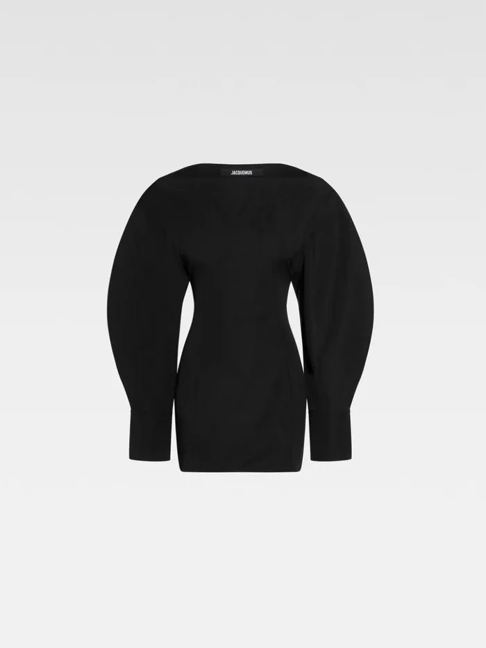 Women Dresses and Skirts JACQUEMUS The Casaco Shirt Dress Black Women Dresses and Skirts JACQUEMUS The Casaco Shirt Dress Black