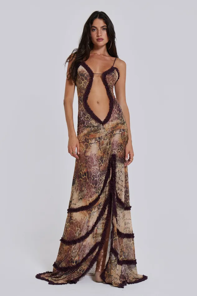 Women Dresses Jaded London Shop Fatale Maxi Dress in Sunrose