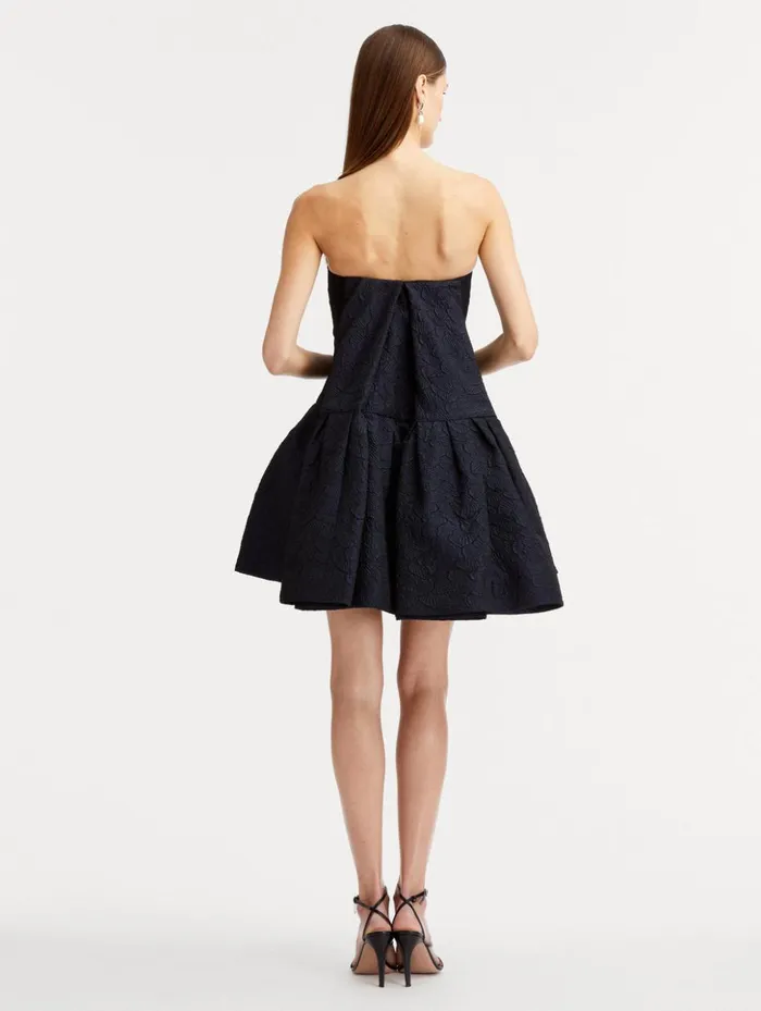 Women Dresses Oscar De La Renta Textured Floral Cloqu CapeBack Dress Navy Women Dresses Oscar De La Renta Textured Floral Cloqu CapeBack Dress Navy