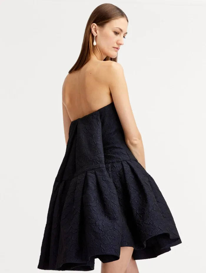 Women Dresses Oscar De La Renta Textured Floral Cloqu CapeBack Dress Navy Women Dresses Oscar De La Renta Textured Floral Cloqu CapeBack Dress Navy