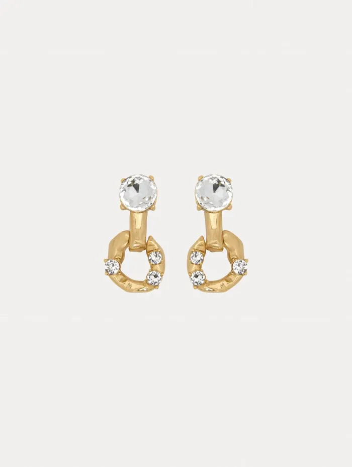 Women Earrings Oscar De La Renta Scramble ChainLink Earrings Crystal